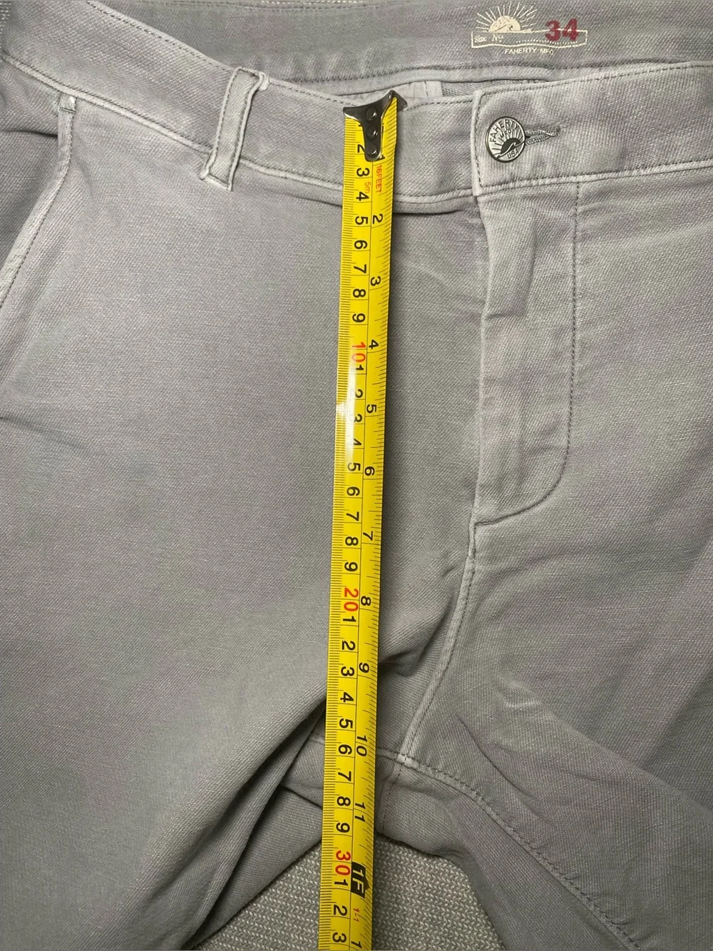 Faherty Stretch Terry Short Men's 34 Gray preppy casual Cotton Stretch